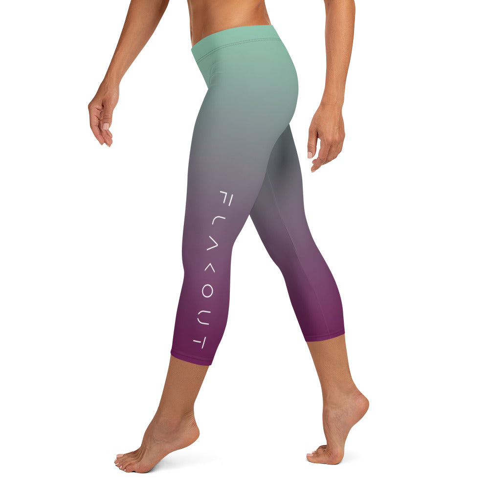 Wineberry Blossom Women's Capri Leggings - FLAKOUT