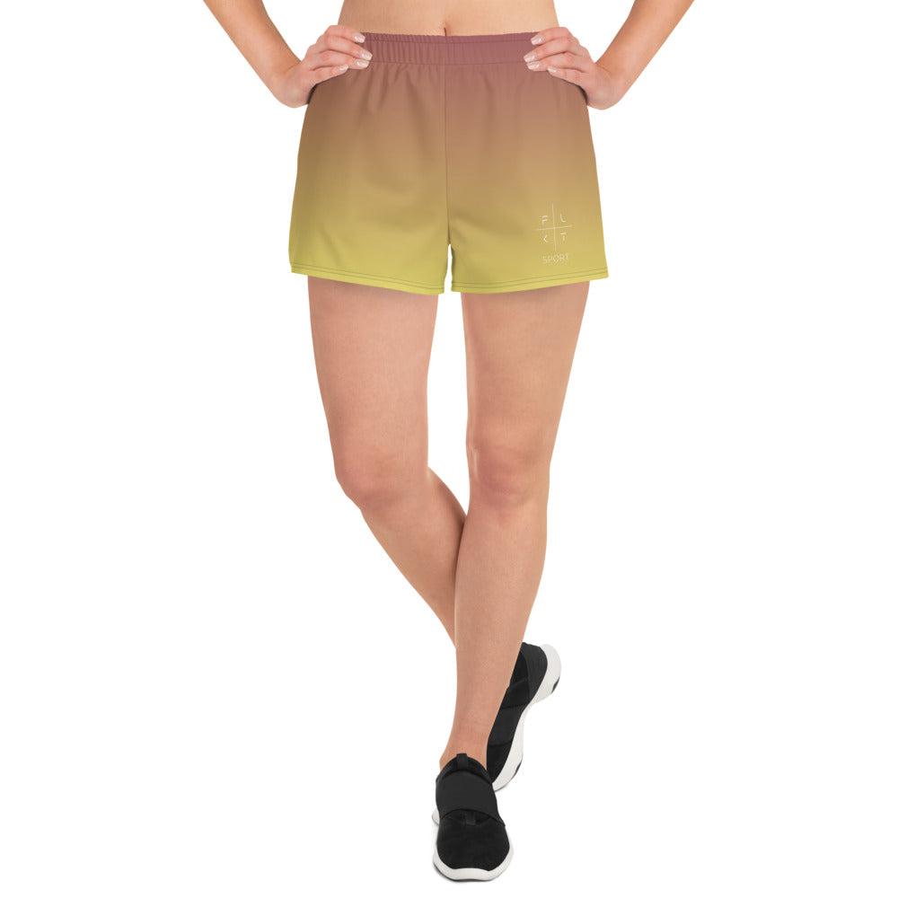 FLAKOUT Sport Golden Raspberry Women’s Recycled Athletic Shorts - FLAKOUT