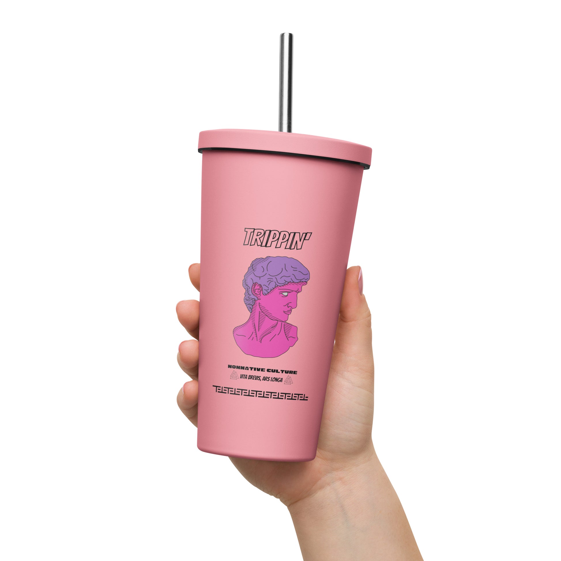 Nonnotine Dreamscape Trippin Insulated Tumbler With A Straw - FLAKOUT