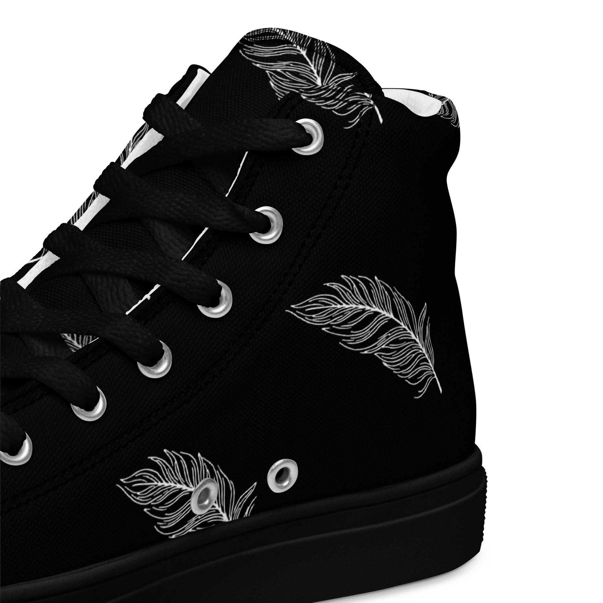 Ethereal Plumes Men’s High Top Canvas Shoes - FLAKOUT