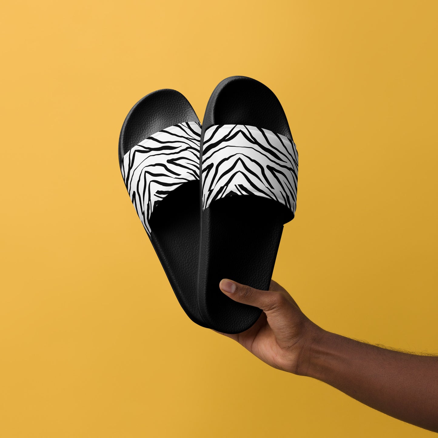 Striped Zebra Vibrance Men’s Slides - FLAKOUT