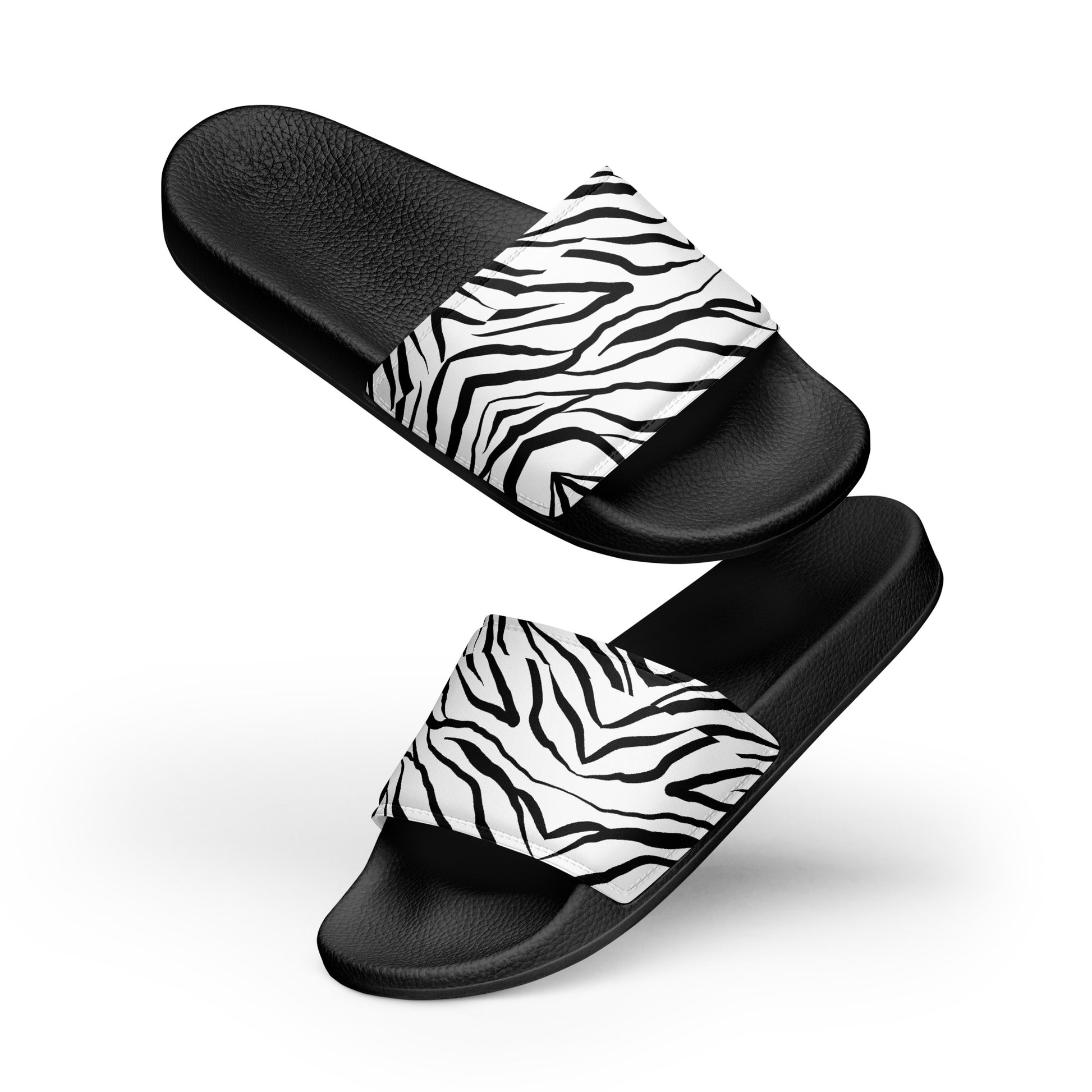 Striped Zebra Vibrance Men’s Slides - FLAKOUT