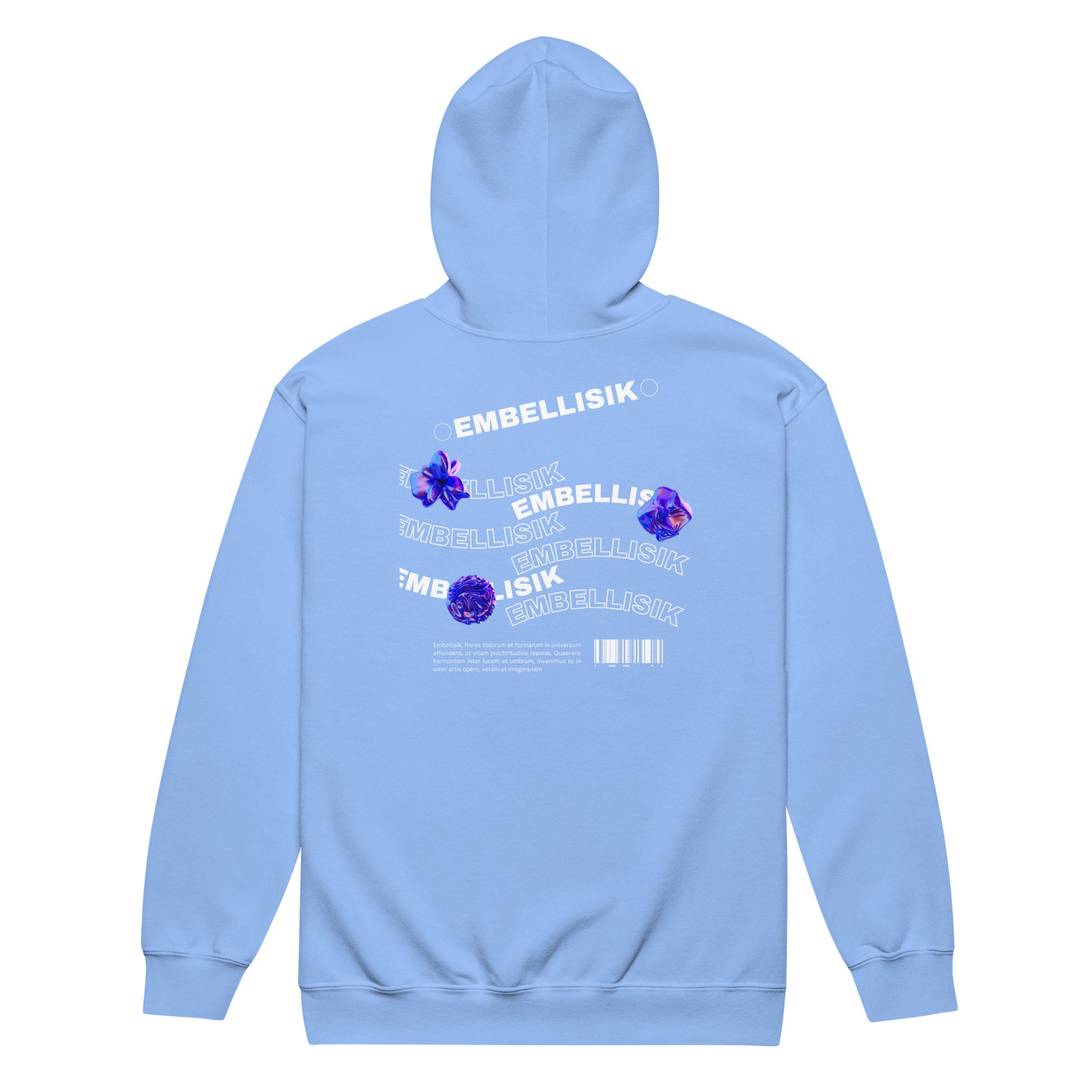 Ornate Embellisik Heavy Harmony Fusion Zip Hoodie - Carolina Blue - FLAKOUT