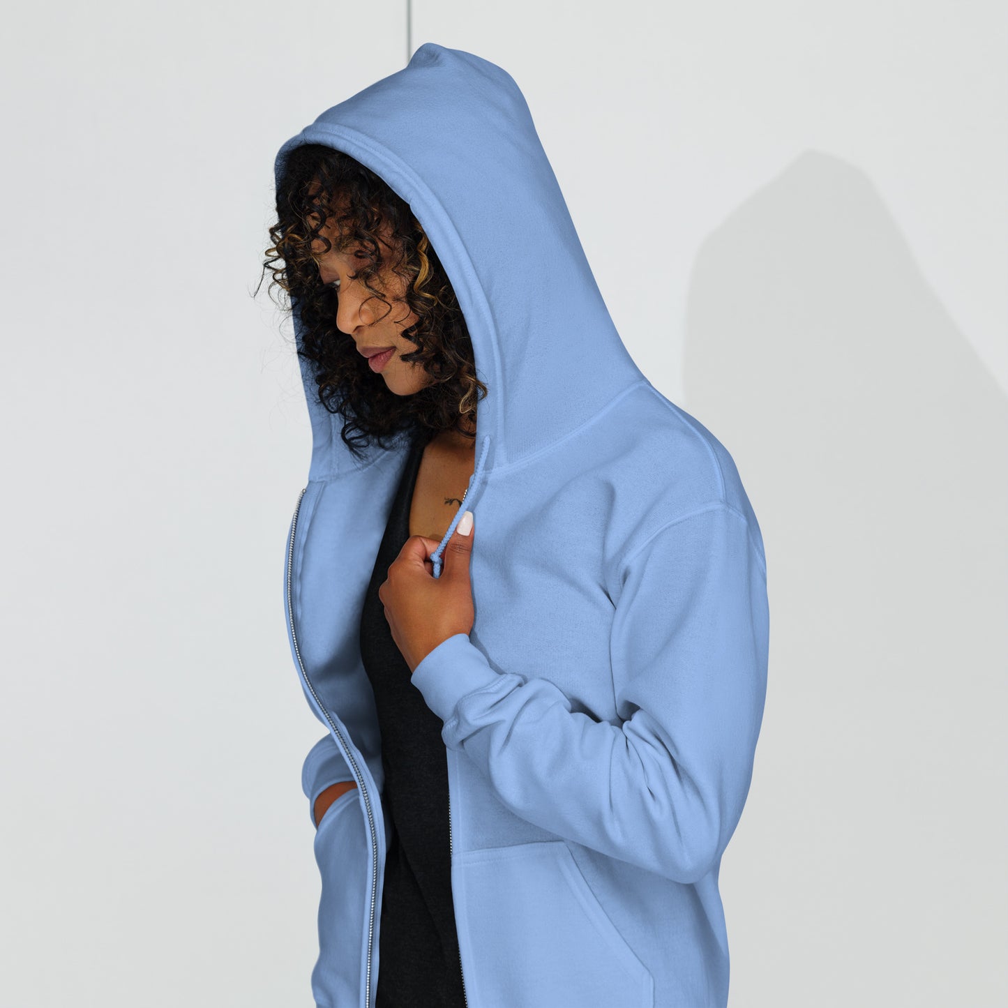 Ornate Embellisik Heavy Harmony Fusion Zip Hoodie - Carolina Blue - FLAKOUT