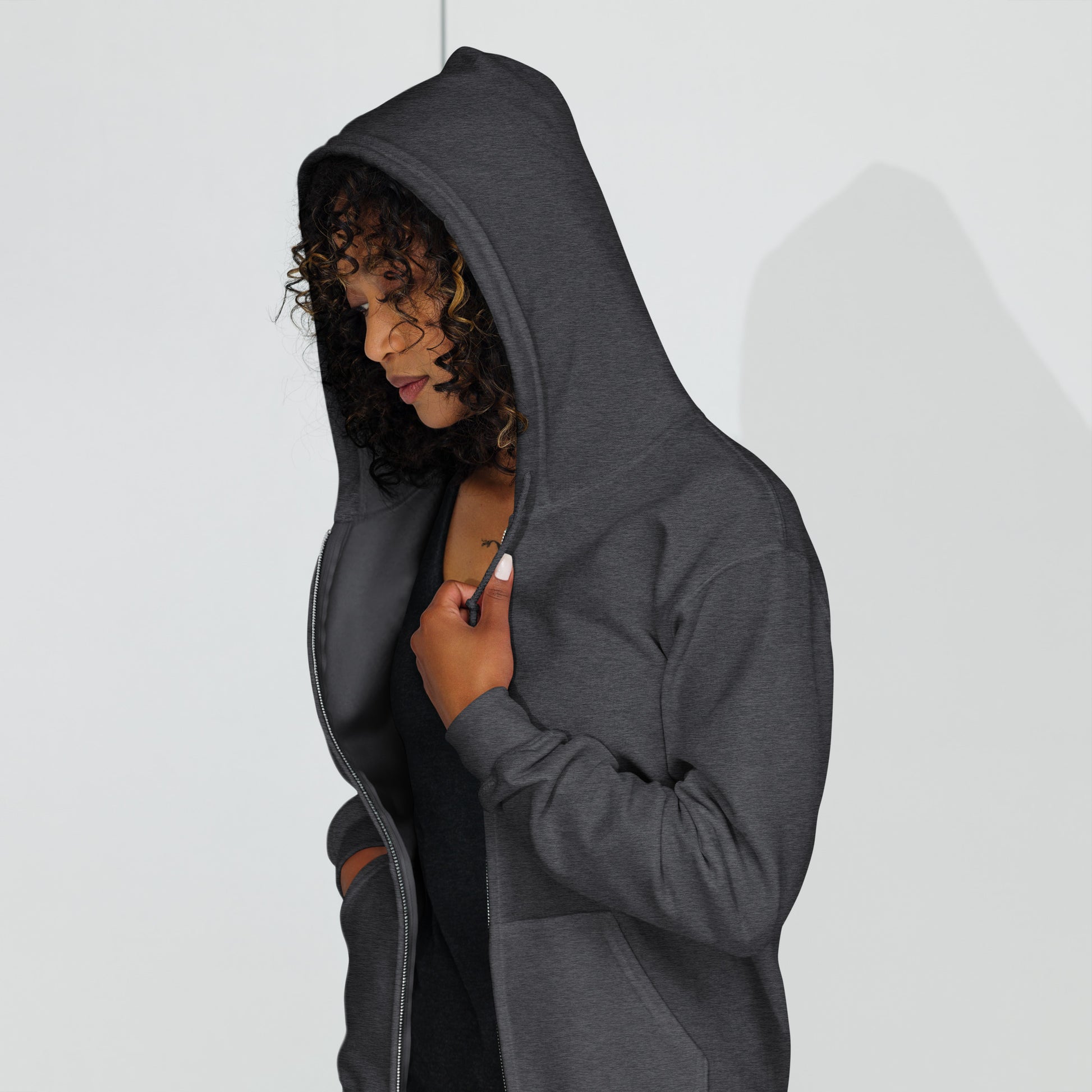 Lunar Eclipsis Heavy Harmony Fusion Zip Hoodie - Dark Heather - FLAKOUT