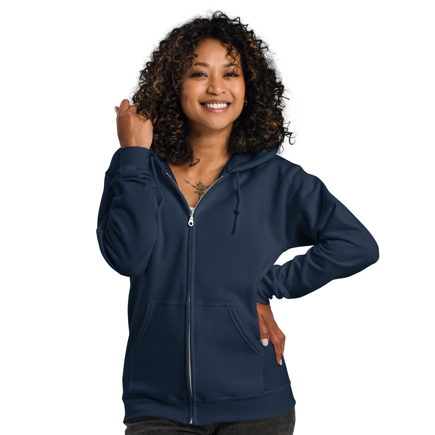 Echoes Of Dejavu Heavy Harmony Fusion Zip Hoodie - Navy - FLAKOUT