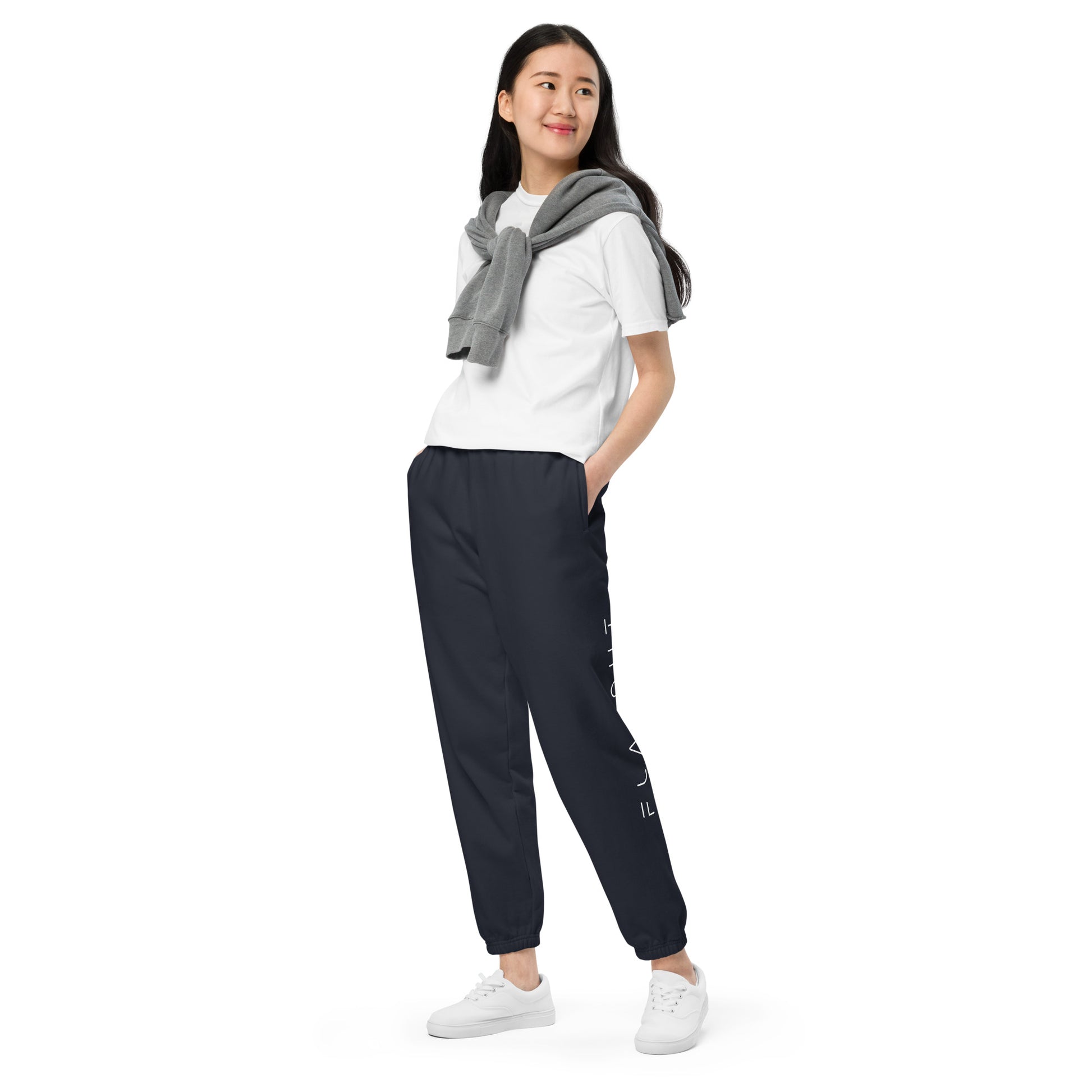 Plain Comfort Sweatpants Logo On Left Leg - FLAKOUT