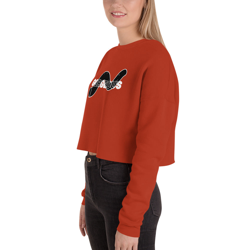 Gorgeous Opullent Allure Women's Crop Sweatshirt - Brick - FLAKOUT