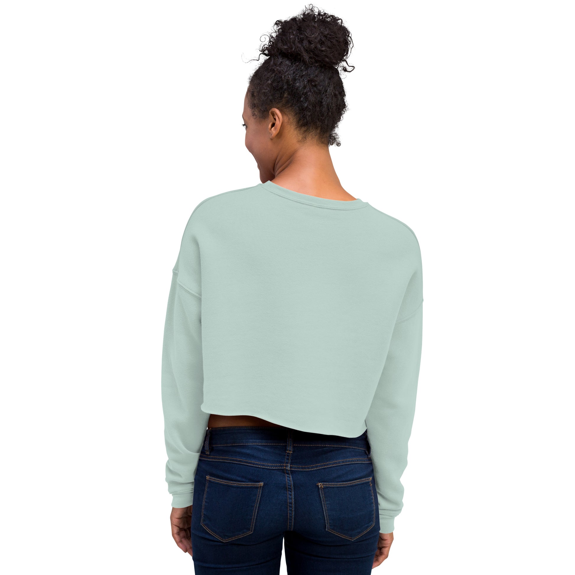 Gorgeous Opullent Allure Women's Crop Sweatshirt - Dusty Blue - FLAKOUT