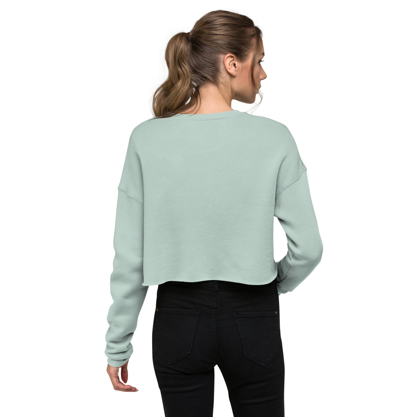 Gorgeous Opullent Allure Women's Crop Sweatshirt - Dusty Blue - FLAKOUT