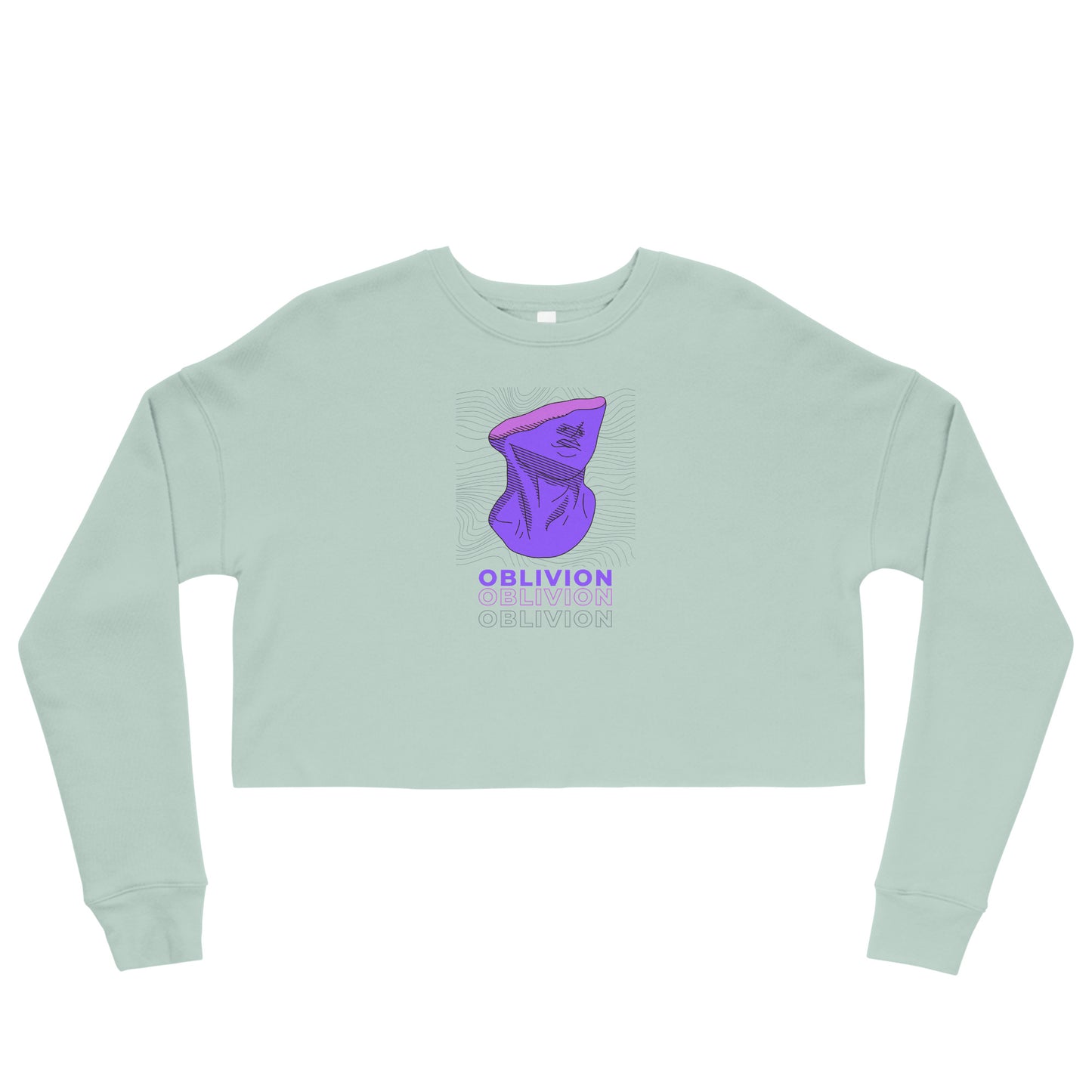 Violet Veil Of Oblivion Women's Crop Sweatshirt - Dusty Blue - FLAKOUT