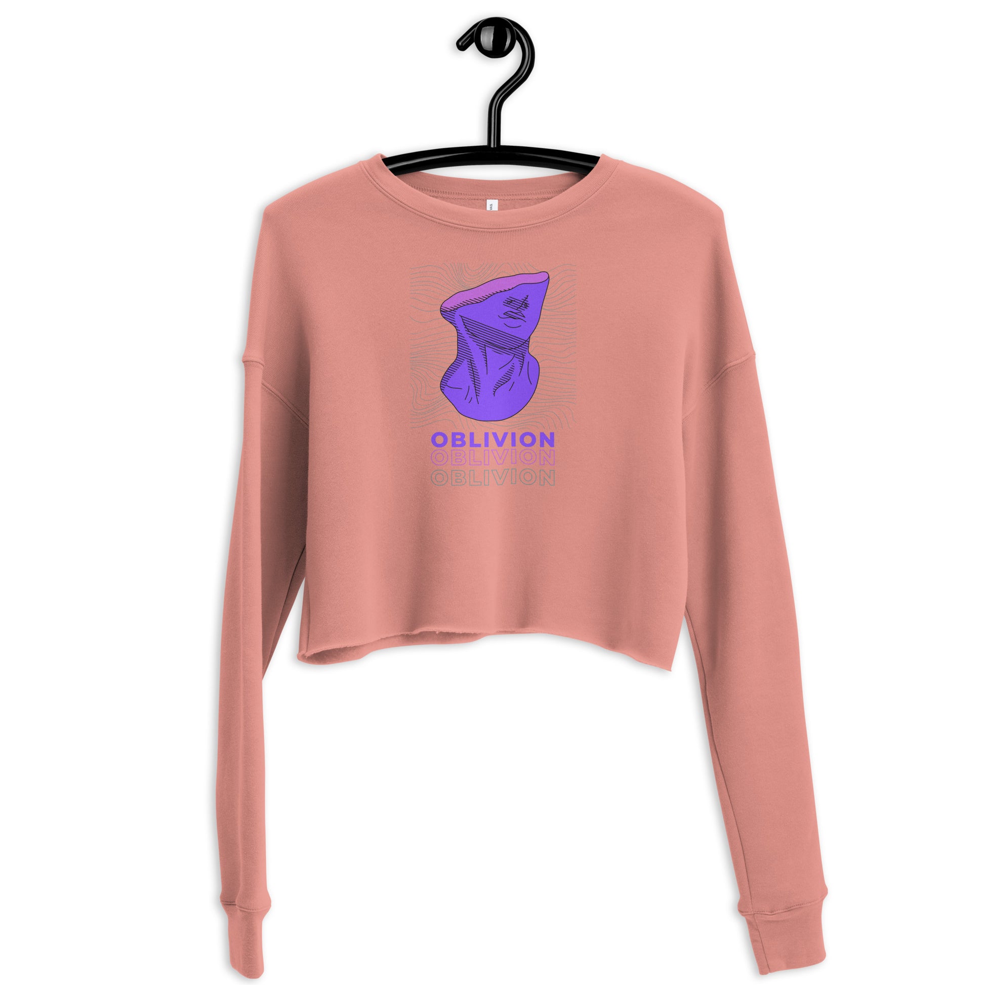 Violet Veil Of Oblivion Women's Crop Sweatshirt - Mauve - FLAKOUT