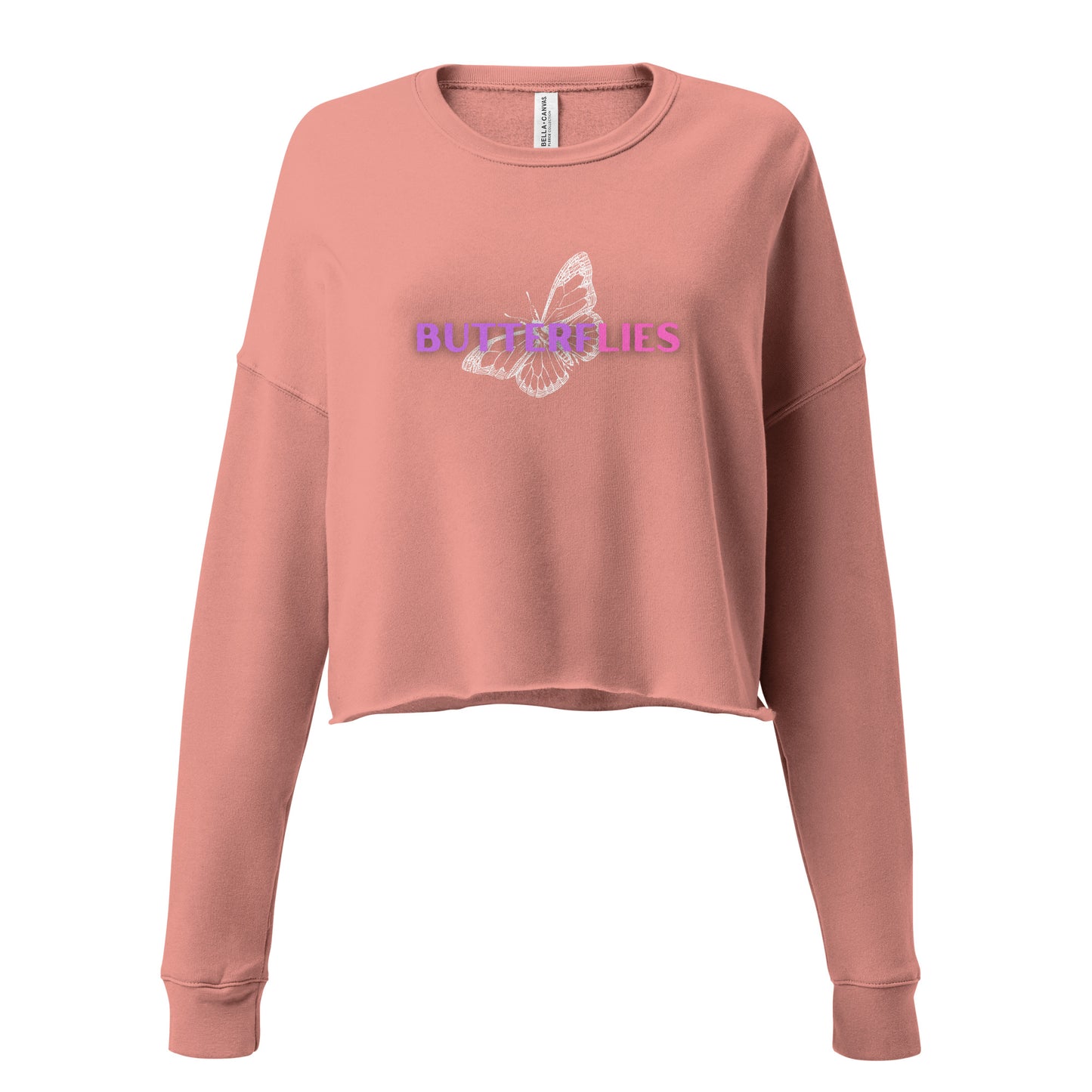 Whispers Of Wings Butterflies Women's Crop Sweatshirt - Mauve - FLAKOUT