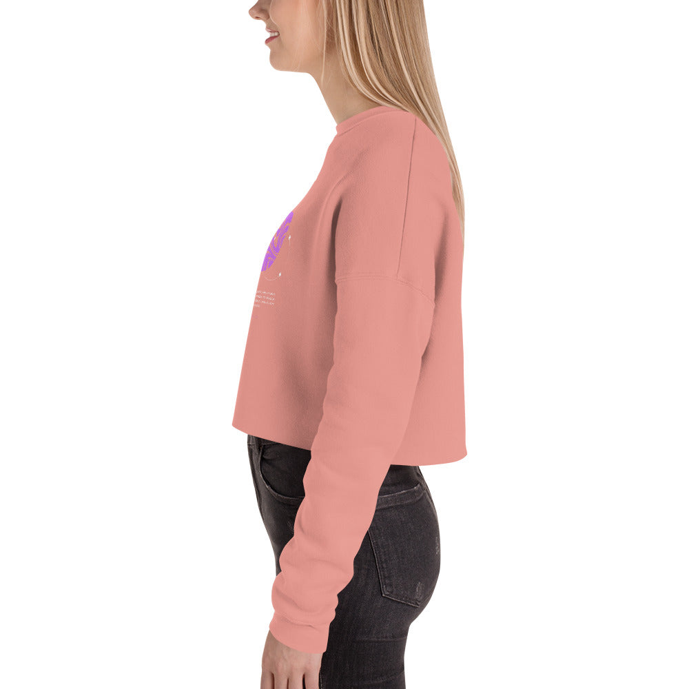 Nebuluxe Brilliance Women's Crop Sweatshirt - Mauve - FLAKOUT