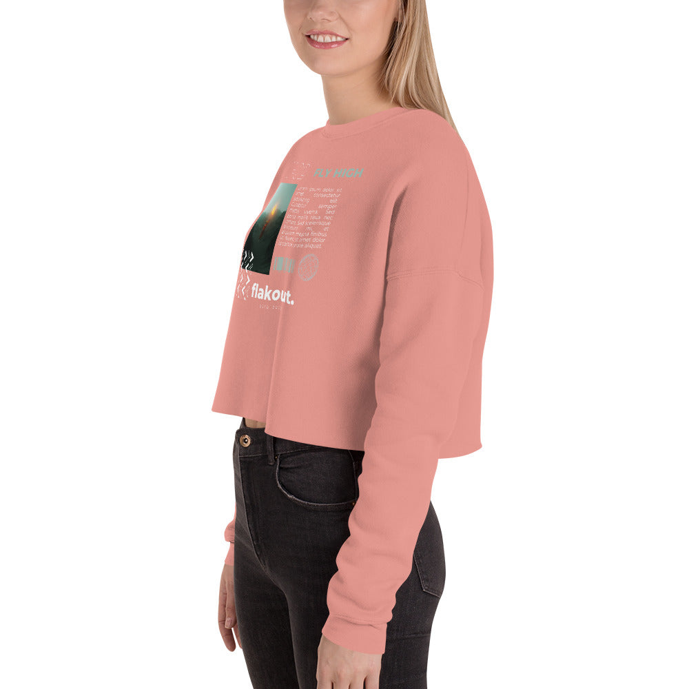 Fly High Voyager Women's Crop Sweatshirt - Mauve - FLAKOUT