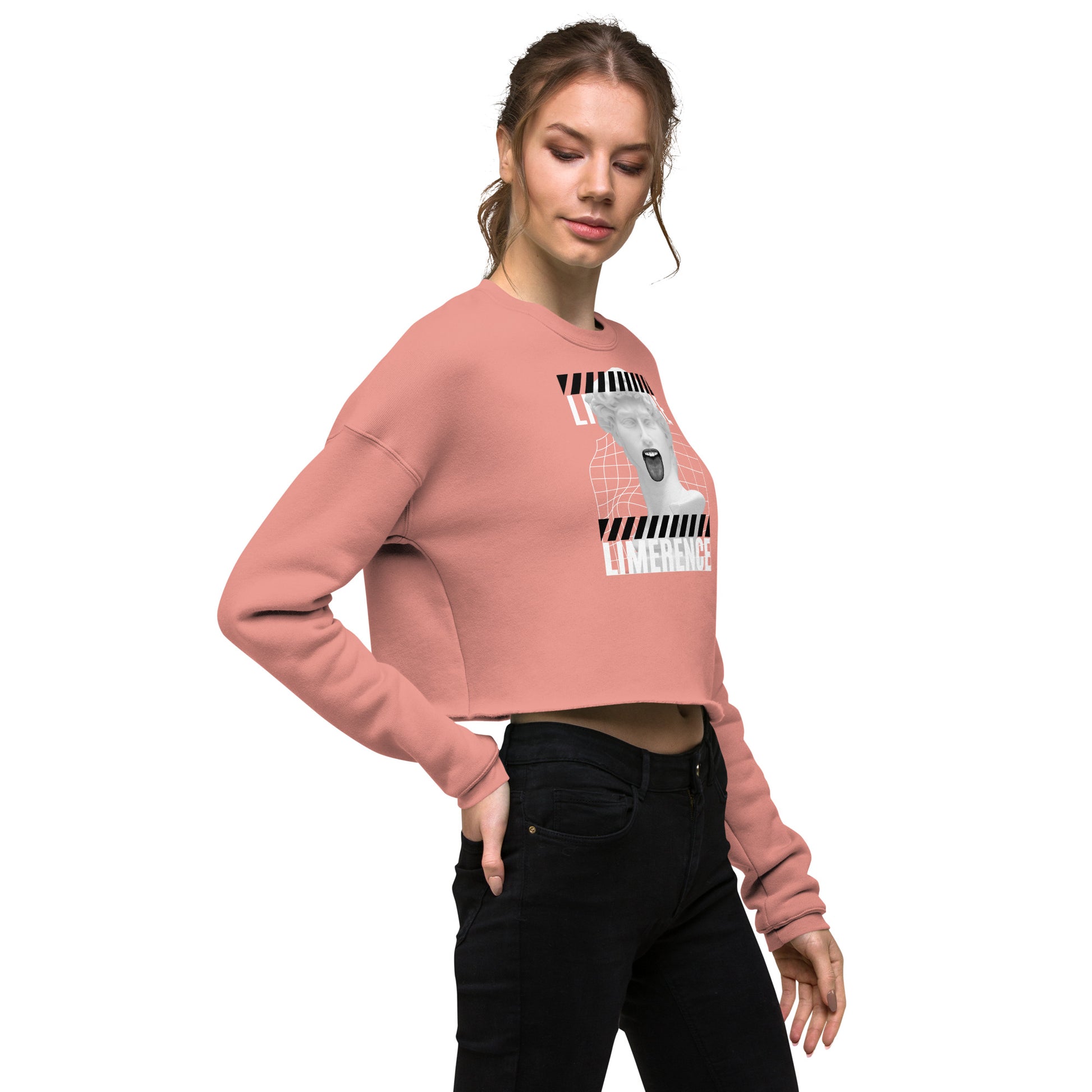 Limerence Women's Crop Sweatshirt - Mauve - FLAKOUT