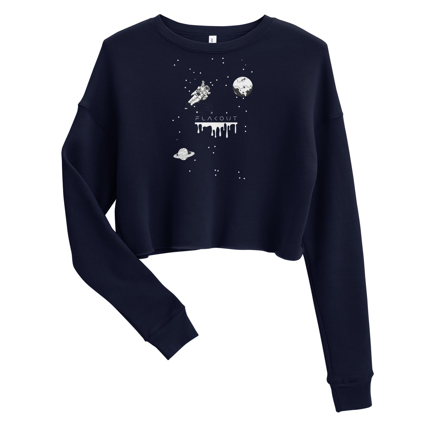 Astronaut Women's Crop Sweatshirt - Navy - FLAKOUT