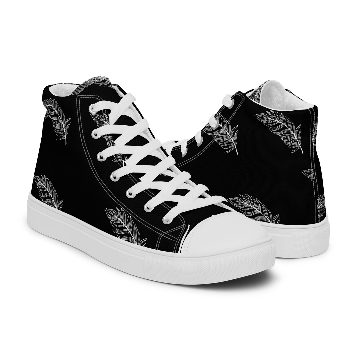 Ethereal Plumes Women's High Top Canvas Shoes - FLAKOUT