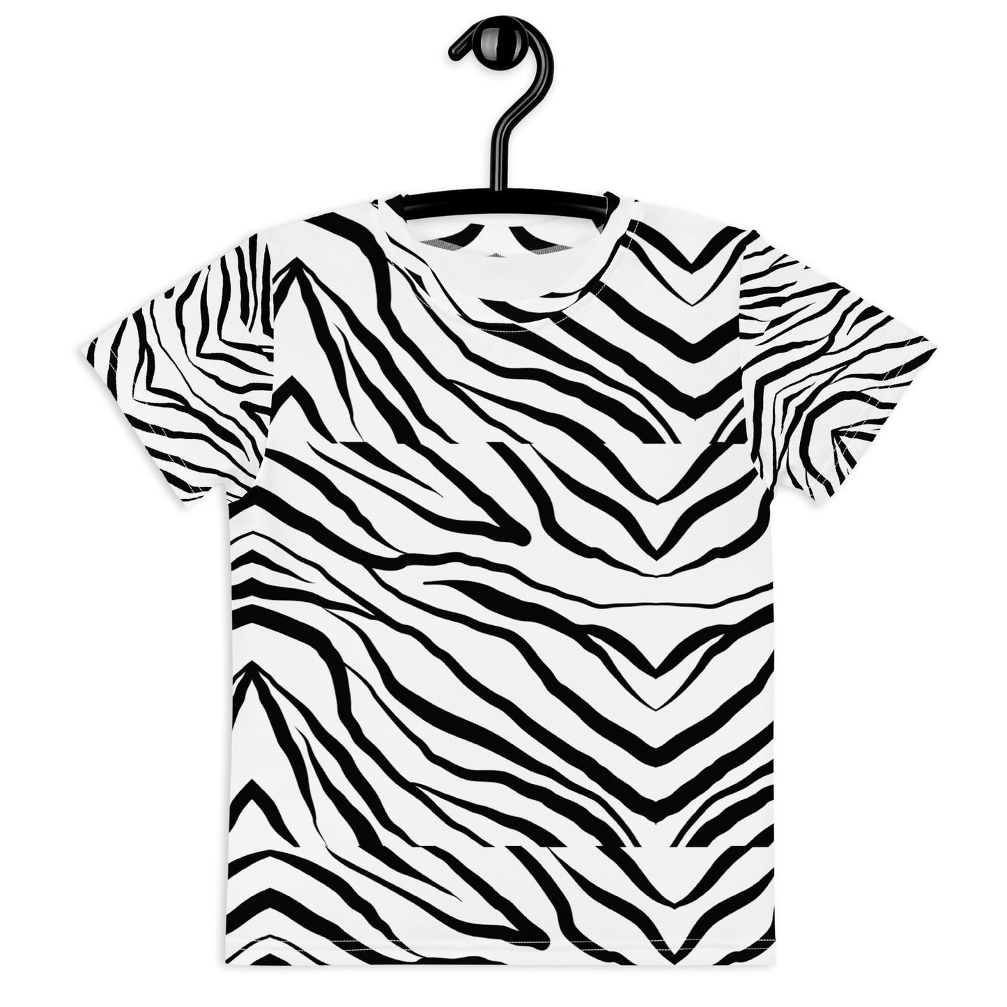 Striped Zebra Vibrance Kid's Crew Neck T-shirt - FLAKOUT