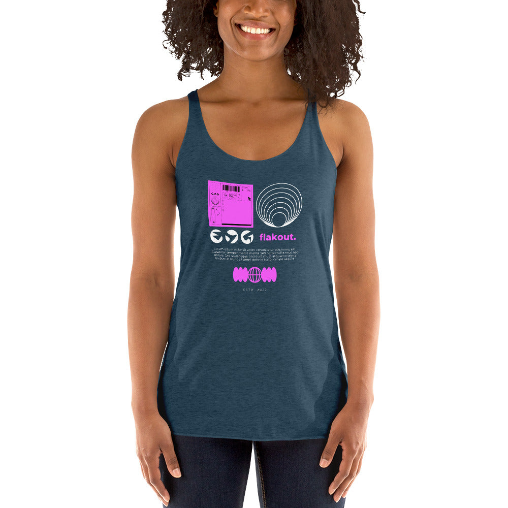 Women's Racerback Tank flakout. - FLAKOUT